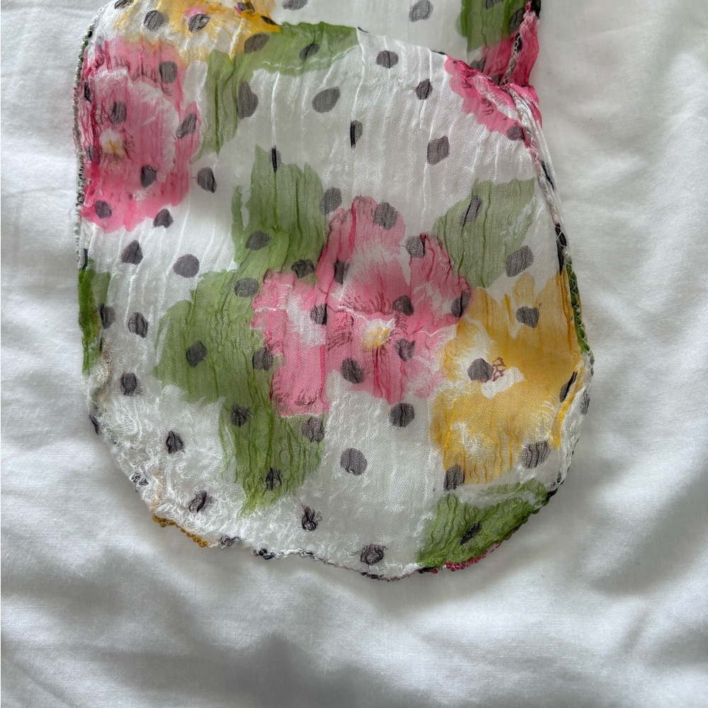 Vintage Floral Sheer Scarf Lot - Set of 3 Romantic Gauze Scarves - Picture 6 of 12